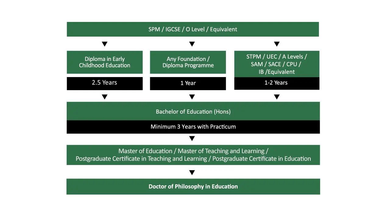 A chart showing the education pathway for design Degree